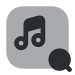 Music Square Search SVG Icon